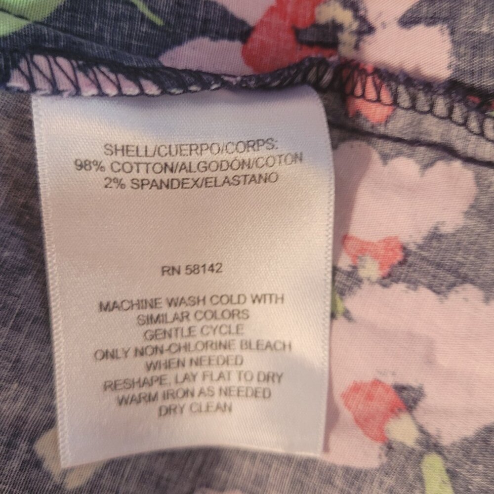 Maggy London Navy Floral Dress Ruffled Sleeveless Pockets Sz 10 - Picture 8 of 8